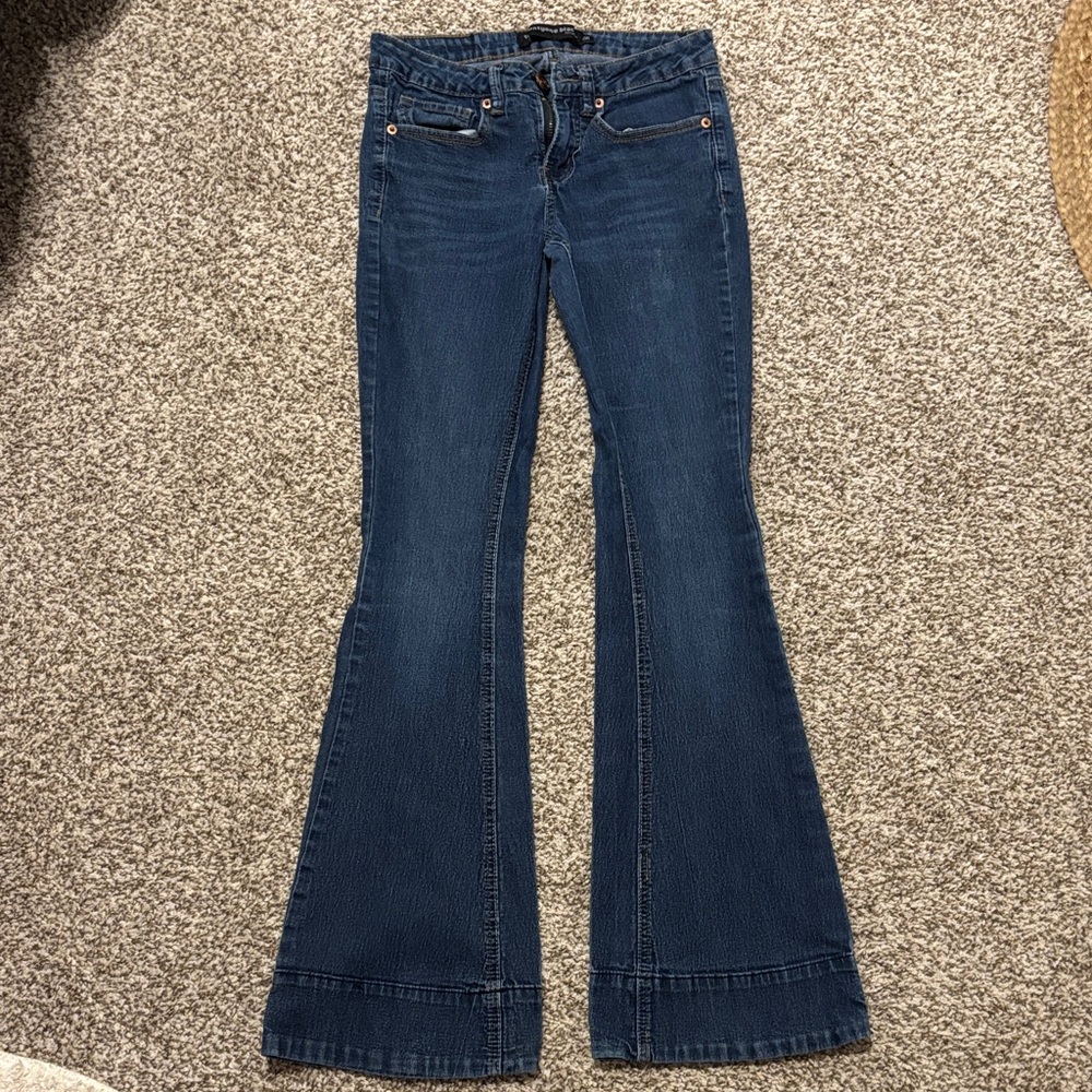Midnight Blue Flare Jeans with Subtle Stretch